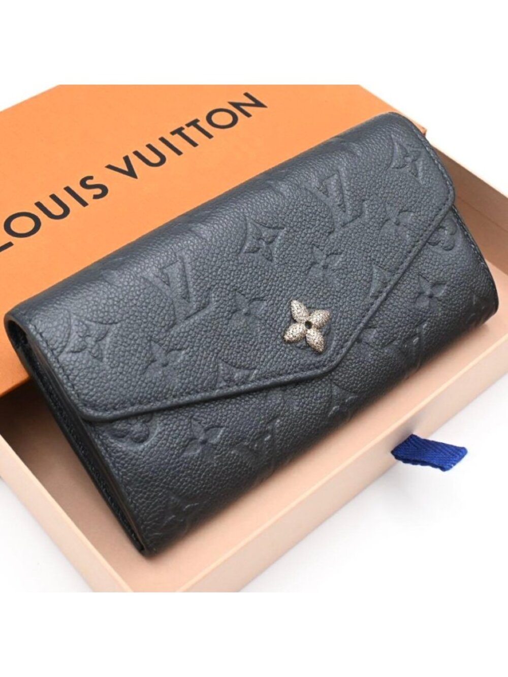 Louis Vuitton Empreinte Portefeuille Sarah Navy Limited Wallet